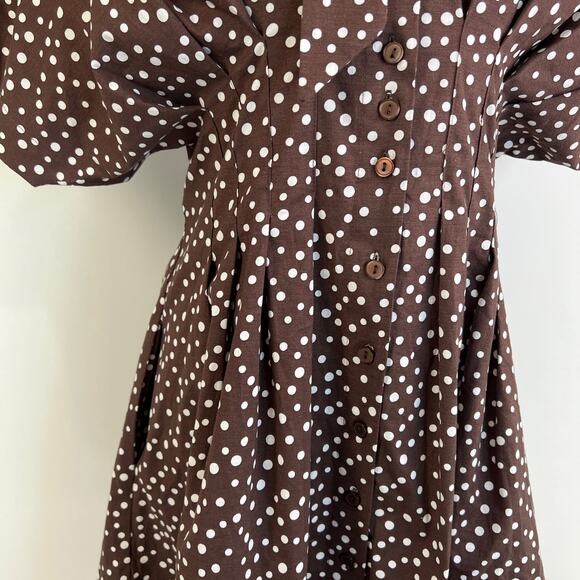 Exquise Janet Button-Front Pleated Mini Shirt Dress Tie-Neck Shirt Edition - Picture 7 of 13